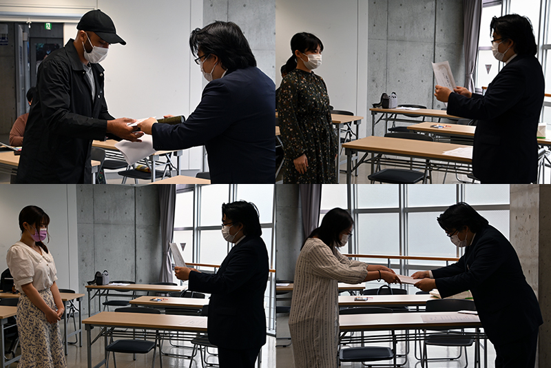 最優秀賞（１名）と優秀賞（３名）の作品が表彰されました。