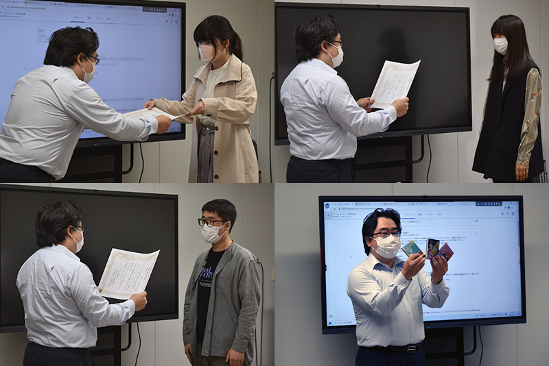 入選作品を手掛けた３名が表彰されました