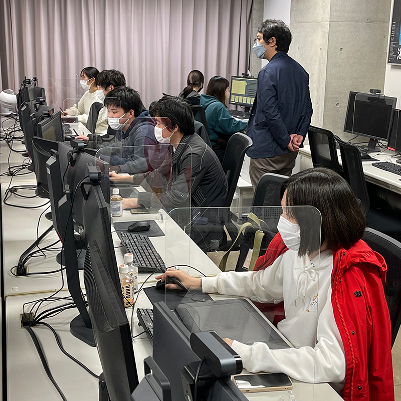 ソフトウェアの開発会社・Toon Boom Animation Inc.からインストラクターの方に来校いただき指導してもらいました。