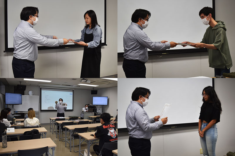 入選した３名が表彰されました