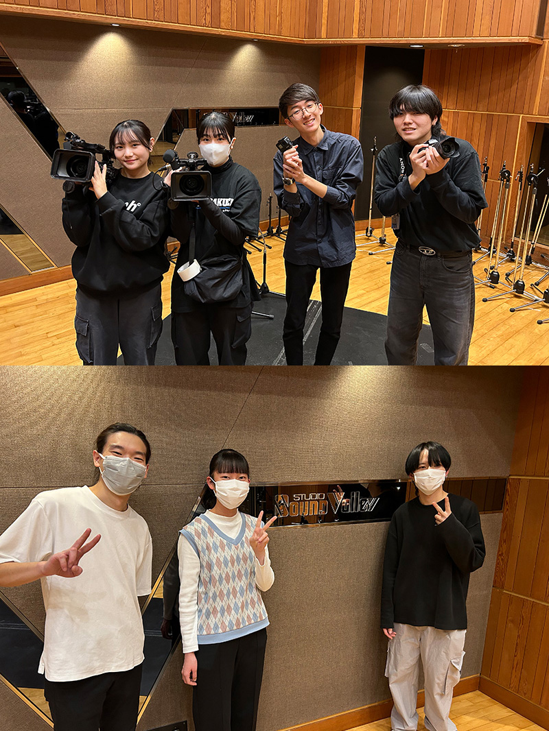 （上）放送技術科 学生
（下）音響技術科 学生