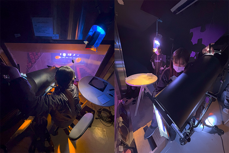 ピンスポットで出演者をとらえます