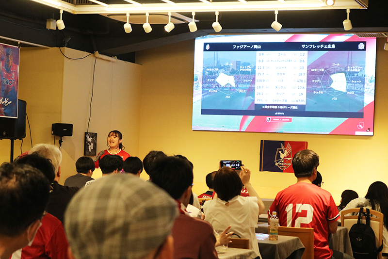 MC開始!サポーターのみなさんが楽しく観戦できるよう、明るく元気なしゃべりを意識!