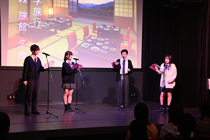 ヴォイスドラマ作品を1グループ1ストーリー披露。最終章をどのグループが演じるか、観客からの拍手の大きさで競い合いました！