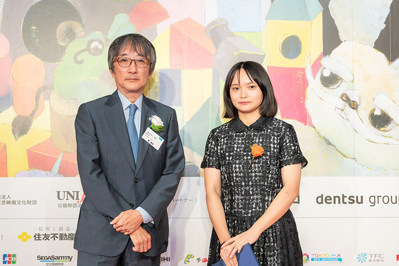 左:ポリプロ賞プレゼンターのホリプログループ・堀 義貴 会長
右:中里ふく監督